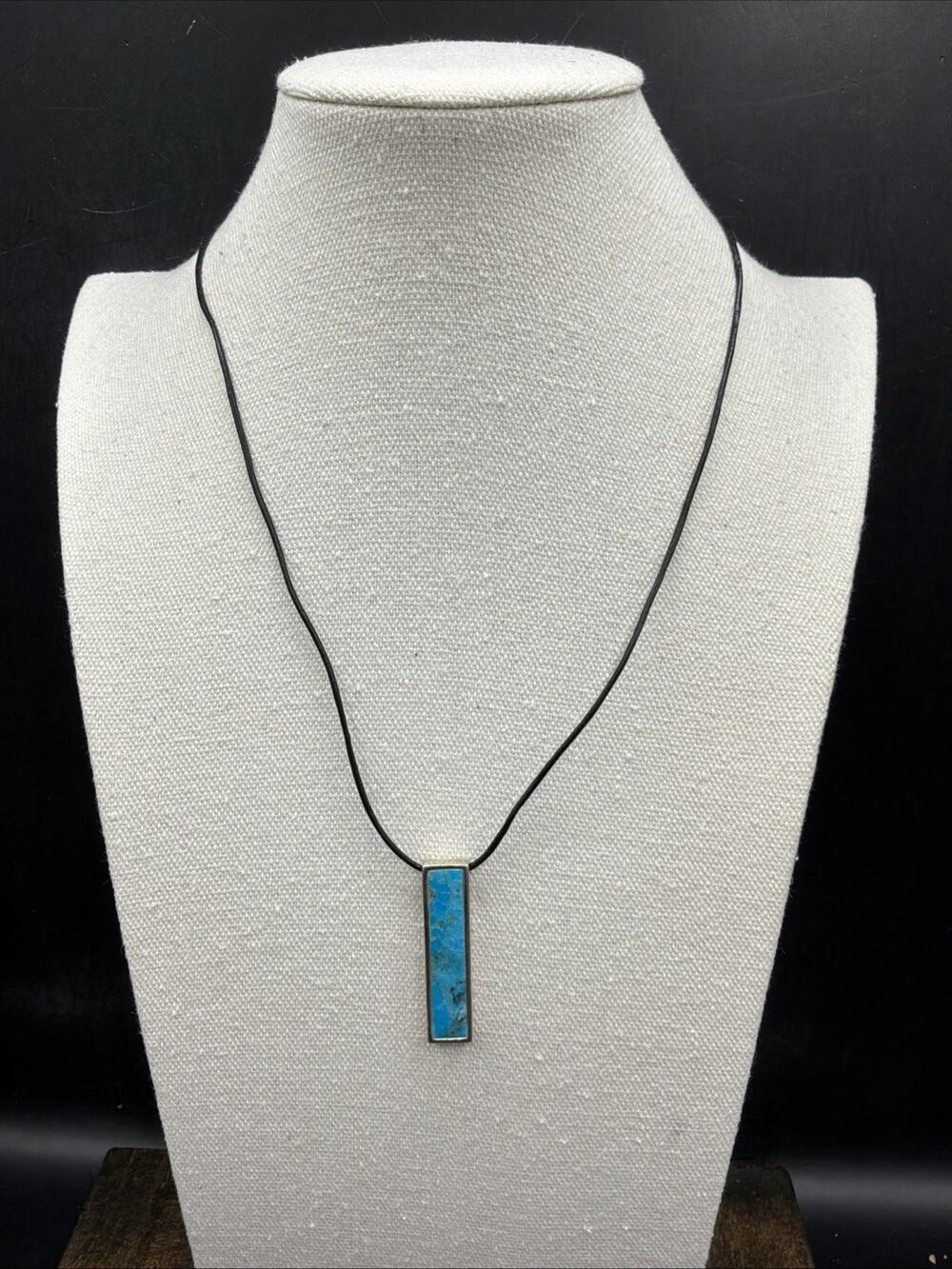 Barse Bar Turquoise Necklace- Leather & Silver - NWT